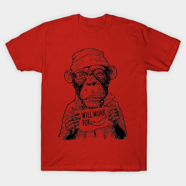 monkey need work T-Shirt by love_story